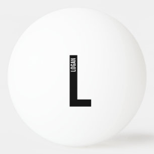 Balle De Ping Pong Monogramme et nom personnalisés modernes