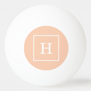 Balle De Ping Pong Monogramme initial encadré blanc d'abricot