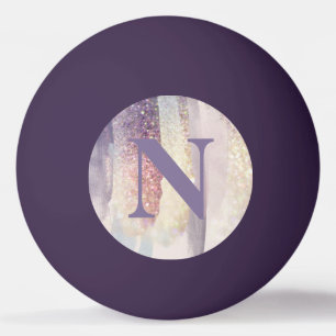 Balle De Ping Pong Monogramme initial étincelant de parties scintilla