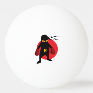 Balle De Ping Pong Monogramme. Kawaii Cute Ninja pour Geek Nerd.
