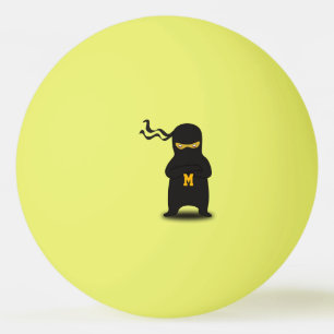 Balle De Ping Pong Monogramme. Kawaii Cute Ninja pour Geek Nerd.