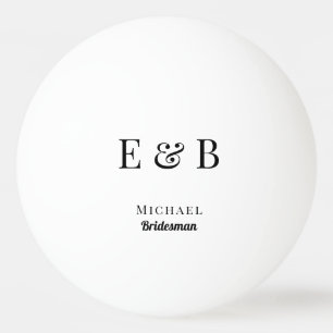 Balle De Ping Pong Monogramme Mariage Bridesma Cadeau Noir personnali