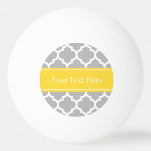 Balle De Ping Pong Monogramme marocain de nom de l'ananas #5 de blanc