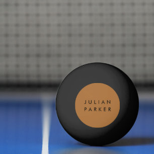 Balle De Ping Pong Monogramme noir minimaliste brun