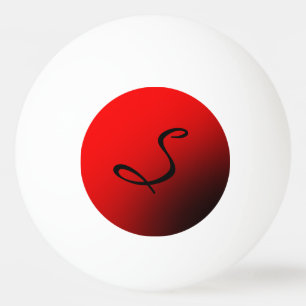 Balle De Ping Pong Monogramme noir rouge élégant professionnel initia