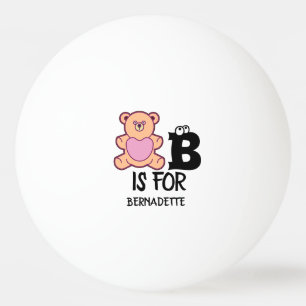 Balle De Ping Pong Monogramme personnalisé B pour ours drôle animal m