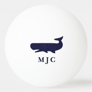 Balle De Ping Pong Monogramme personnalisé Bière bleue marine marine