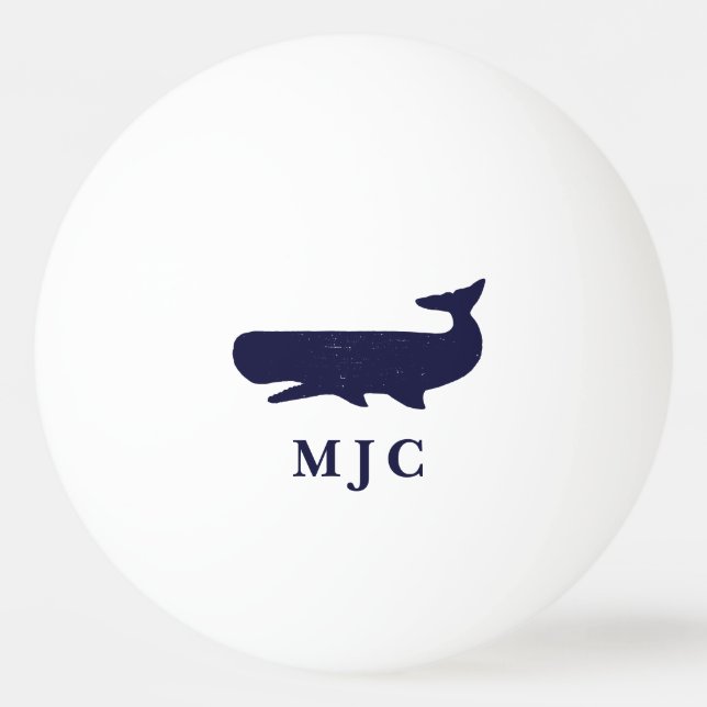 Balle De Ping Pong Monogramme personnalisé Bière bleue marine marine (Devant)