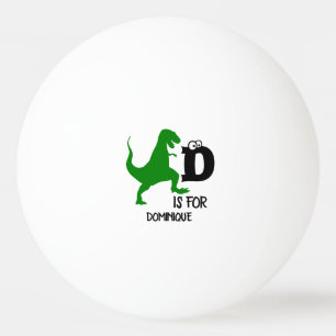 Balle De Ping Pong Monogramme personnalisé D pour Dinosaur mignon T R
