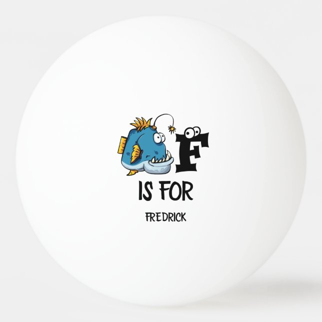 Balle De Ping Pong monogramme personnalisé F est pour l'illustration  (Devant)