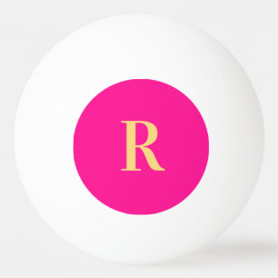 Balle De Ping Pong Monogramme personnalisé Rose chaud moderne