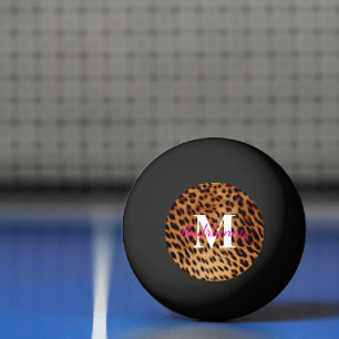 Balle De Ping Pong Monogramme Poster de animal léopard