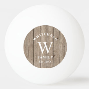 Balle De Ping Pong Monogramme Russe Personnalisé Tan Wood