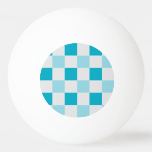 Balle De Ping Pong Motif à carreaux blanc et bleu
