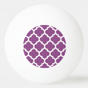 Balle De Ping Pong Motif blanc pourpre #5 de Quatrefoil de Marocain