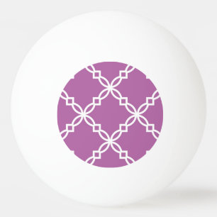 Balle De Ping Pong Motif de fantaisie blanc de Quatrefoil d'orchidée