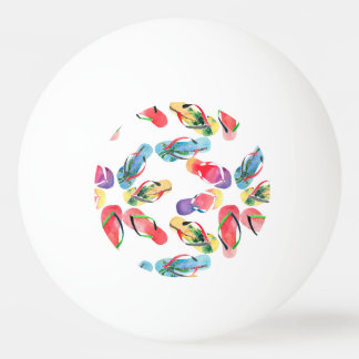 Balle De Ping Pong Motif des tongs de plage d'été