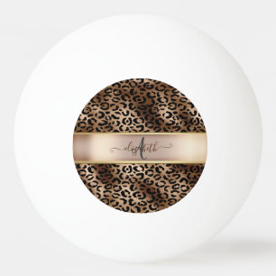Balle De Ping Pong Motif léopard Bronze Noir Monogramme