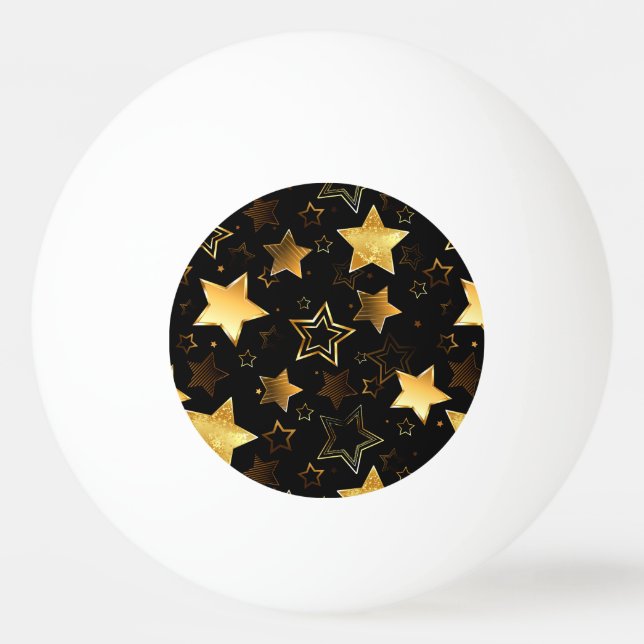 Balle De Ping Pong Motif sans couture avec étoiles d'or (Devant)
