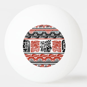 Balle De Ping Pong Motifs indiens, rouge noir, motif sans couture.