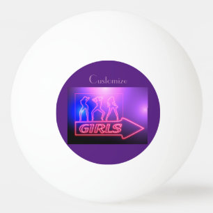Balle De Ping Pong Neon Pink Girls Sign Thunder_cove