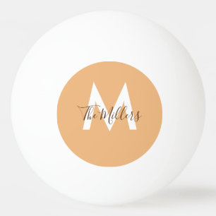 Balle De Ping Pong Neutre Minimaliste moderne orange monogramme