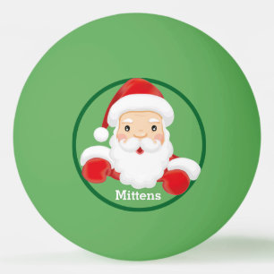Balle De Ping Pong Noël Chat Stocker Nom de la litière Père Noël
