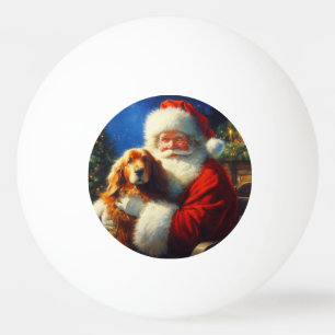 Balle De Ping Pong Noël Père Noël avec Chiens 4