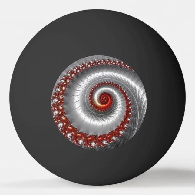 Balle De Ping Pong ~ NOIR de conception de fractale de ~ de Shell (Devant)