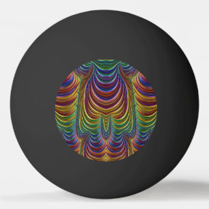 Balle De Ping Pong NOIR ~ Multicolor 3D ~ Design fractal ~