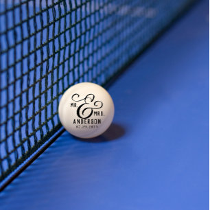 Balle De Ping Pong Nom du couple moderne Date Texte noir
