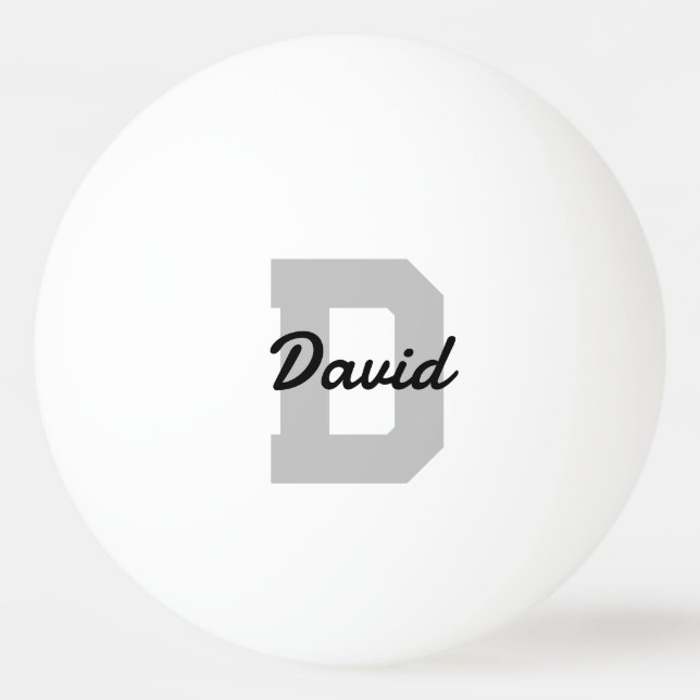 Balle De Ping Pong Nom du monogramme personnalisé (Devant)