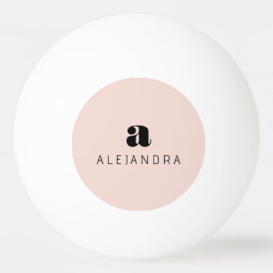 Balle De Ping Pong Nom du monogramme rose gras moderne