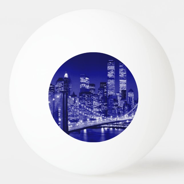 Balle De Ping Pong Nuit bleue à New York (Devant)