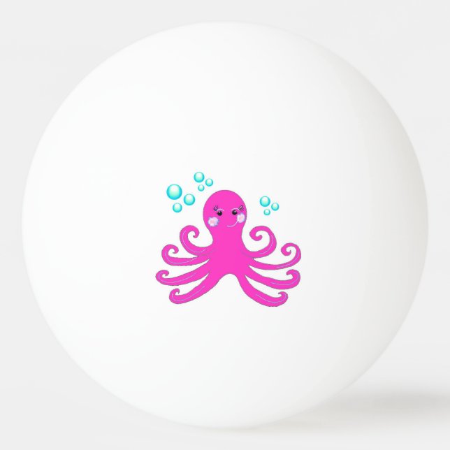 Balle De Ping Pong Octopus rose (Devant)