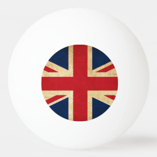 Balle De Ping Pong Old Vintage Grunge United Kingdom Flag Union