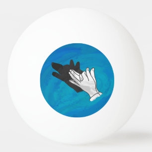 Balle De Ping Pong Ombre de loup sur bleu