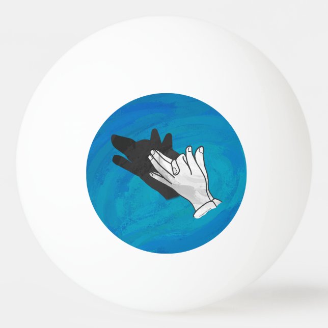 Balle De Ping Pong Ombre de loup sur bleu (Dos)