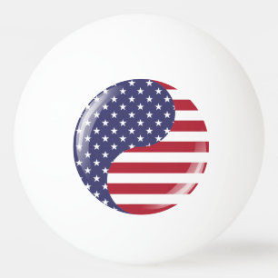 Balle De Ping Pong Original USA patriotic Ying yang