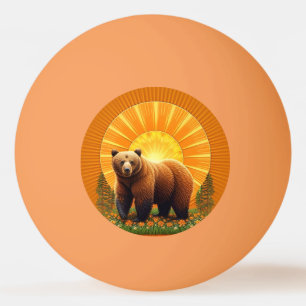 Balle De Ping Pong Ours Brun Majestueux