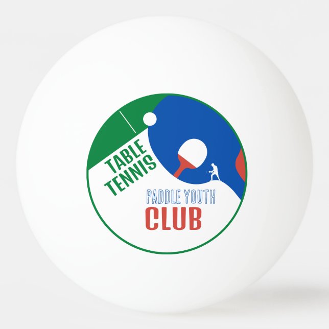 Balle De Ping Pong Paddle Design, Club De Tennis De Table, (Dos)