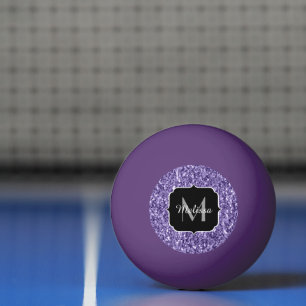 Balle De Ping Pong Paillettes violet ultra violet monogramme