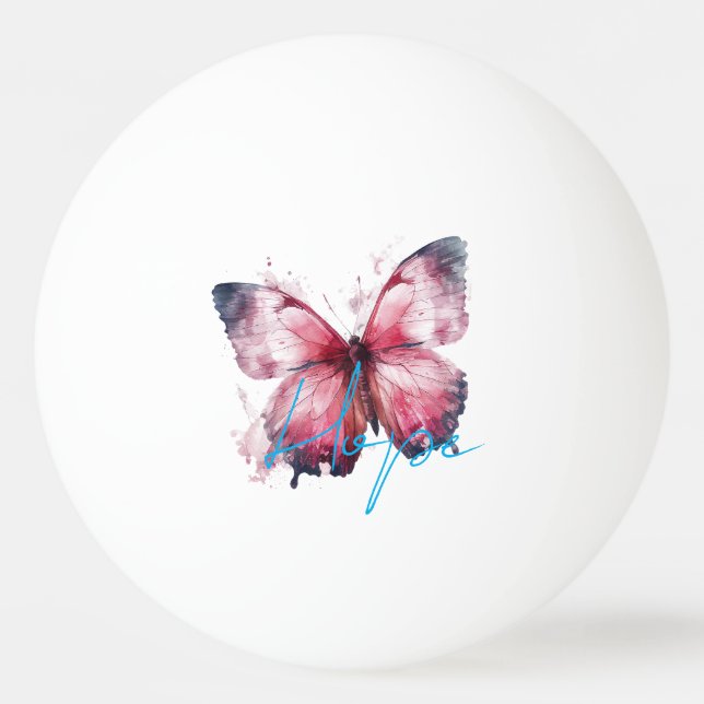 Balle De Ping Pong Papillon rose Hope inspirationnel (Devant)