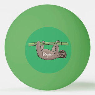 Balle De Ping Pong Paresse souriante mignon sur dessin animé en bambo