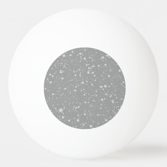 Balle De Ping Pong Parties scintillantes Stars4 - Argent (Devant)