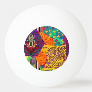 Balle De Ping Pong Patchwork indien turc festier Mandala