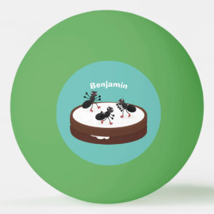 Balle De Ping Pong Patinage sur glace de fourmis joyeuses sur dessin 