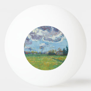 Balle De Ping Pong Paysage sous un ciel orageux Vincent Gogh