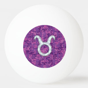 Balle De Ping Pong Pearle comme Taurus Zodiac Sign Fuchsia Camo numér