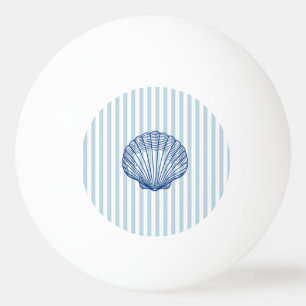 Balle De Ping Pong Peinture de coquillage bleu marine rayure bleue